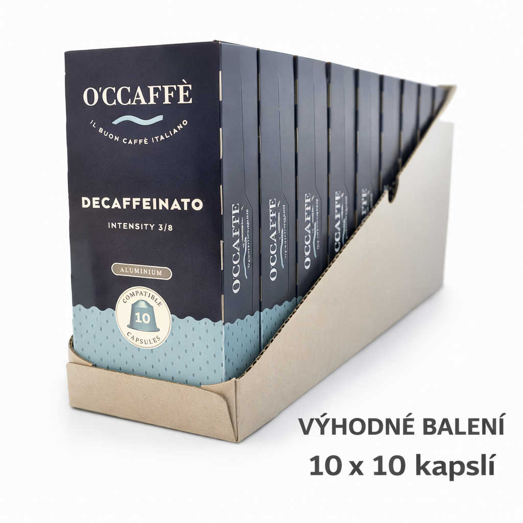 Kapsle pro Nespresso O'Ccaffé bezkofeinové hliník 100 porcí